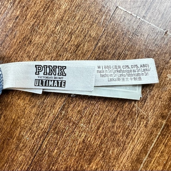 Victoria’s Secret Pink Ultimate Lightly Lined Racerback Sports Bra Medium Blue - Picture 5 of 7